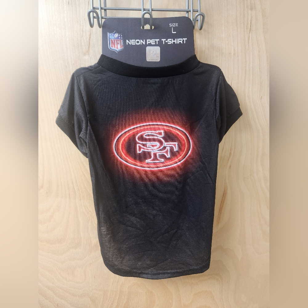 NFL 49ers Dog Neon T-Shirt Size Large